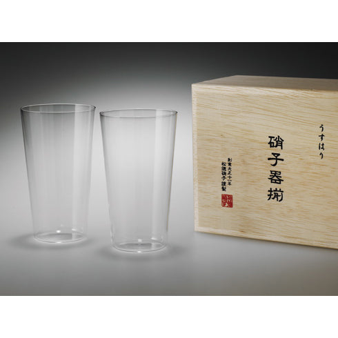 うすはり タンブラー M 2個 木箱入り 松徳硝子【正規販売店】SHOTOKU GLASS USUHARI tumbler M 2pcs box –  arenot